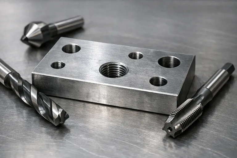 سوراخ کاری و رزوه زنی استاندارد در مدل سازی قطعات با دستگاه CNC