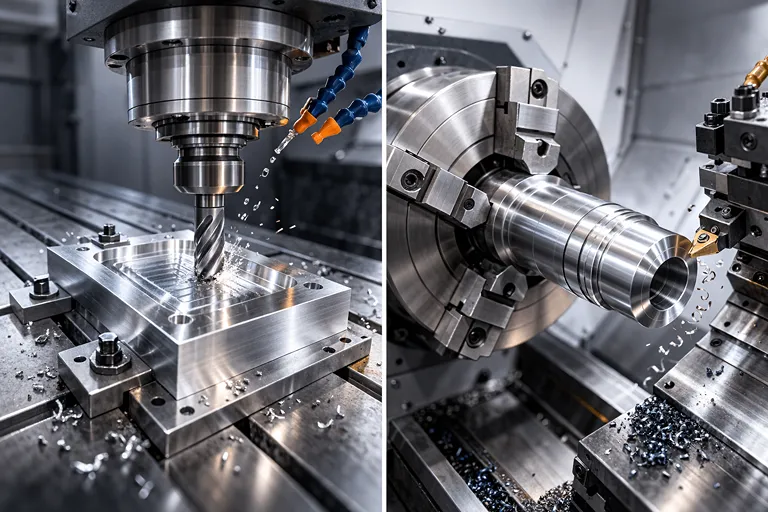تفاوت حرکت ابزار در فرز CNC و چرخش قطعه در تراش CNC